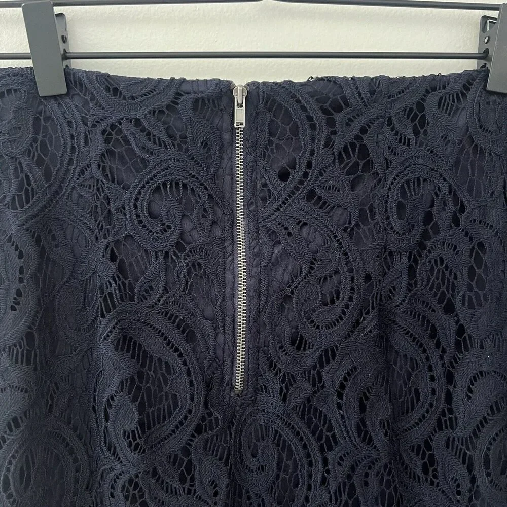 Adrianna Papell Women's Black Lace Back‎ Zipper Formal Pencil Skirt Size S